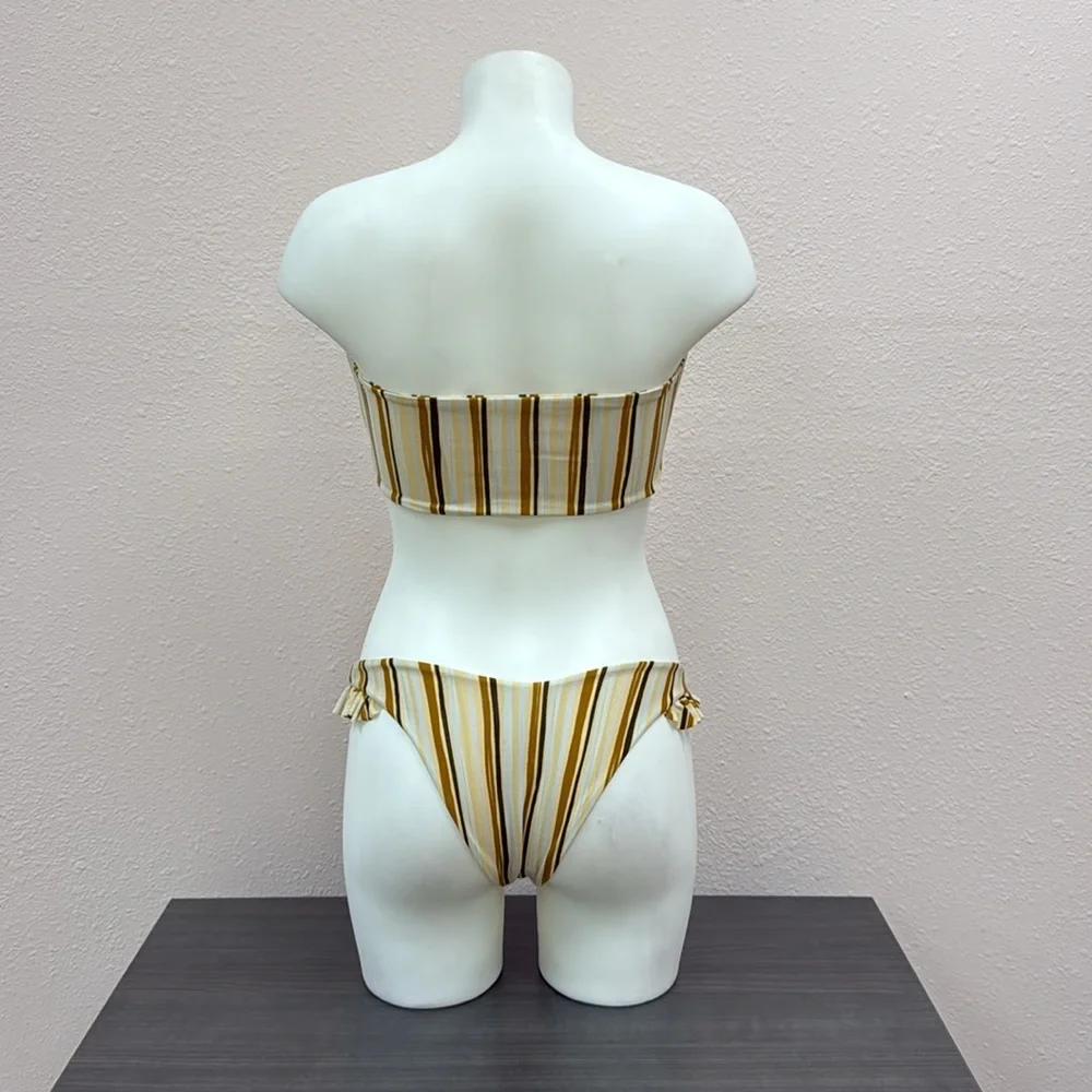 Gillia Striped Bikini in Brown and Cream - Picture 4 of 5